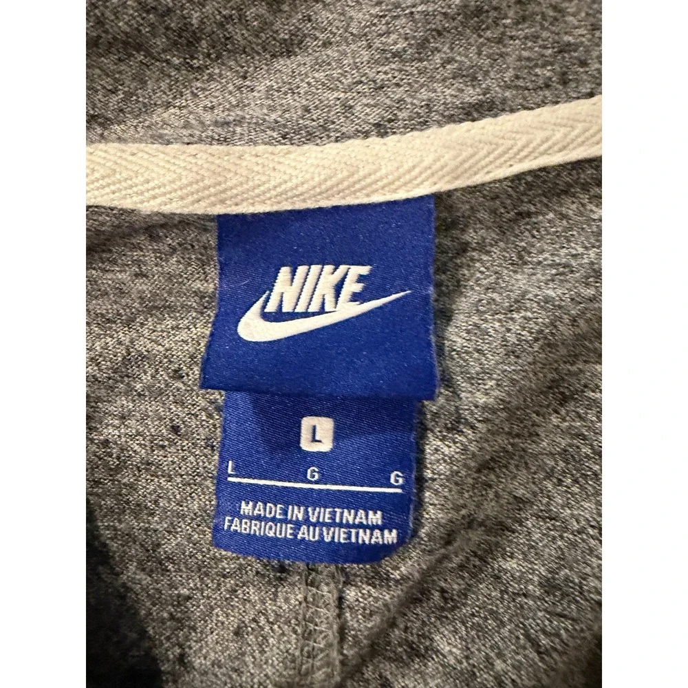 Nike Gym Vintage Full Zip Hoodie Heather Gray Just Do It Logo Large CJ1694-063